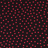 Krepp-Polka-Dots Rot 7mm Schwarz - Ribes y Casals