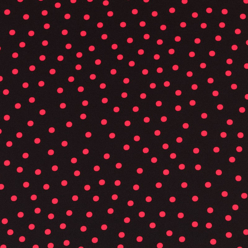 Krepp-Polka-Dots Rot 7mm Schwarz - Ribes y Casals