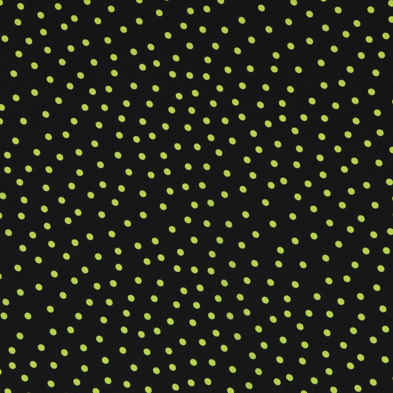 Krepp-Polka-Dots Grün 7mm Schwarz - Ribes y Casals