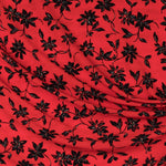 Krepp Marrocain Floral Rot - Ribes y Casals