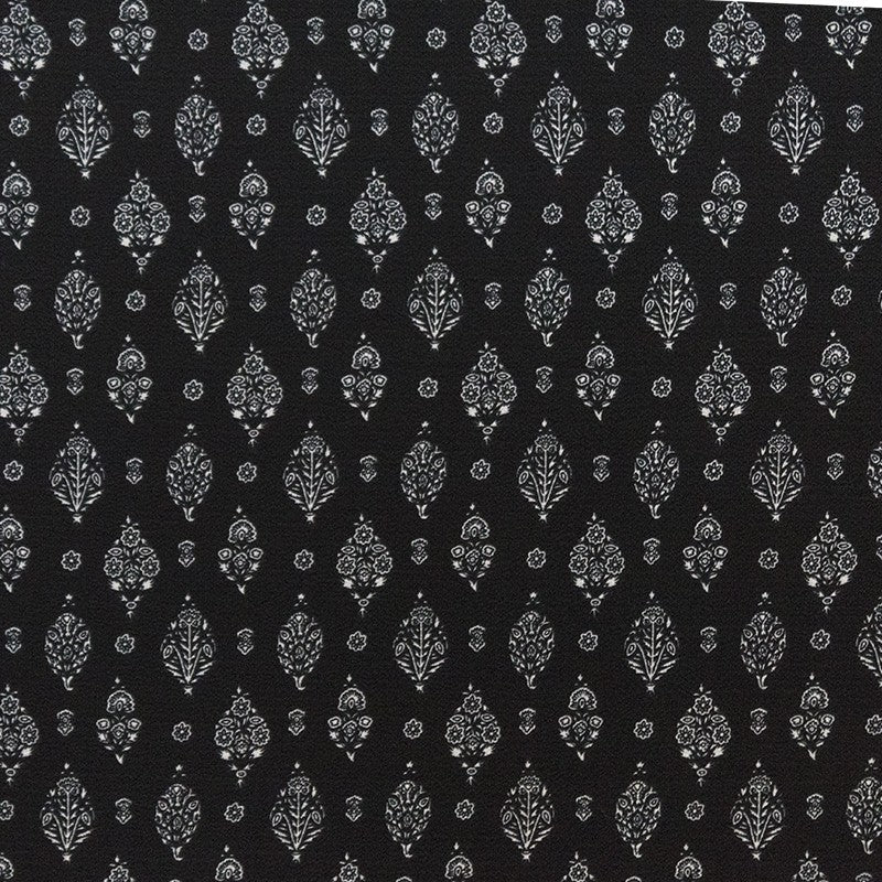 Krepp Marrokain Geometrisch Schwarz - Ribes y Casals