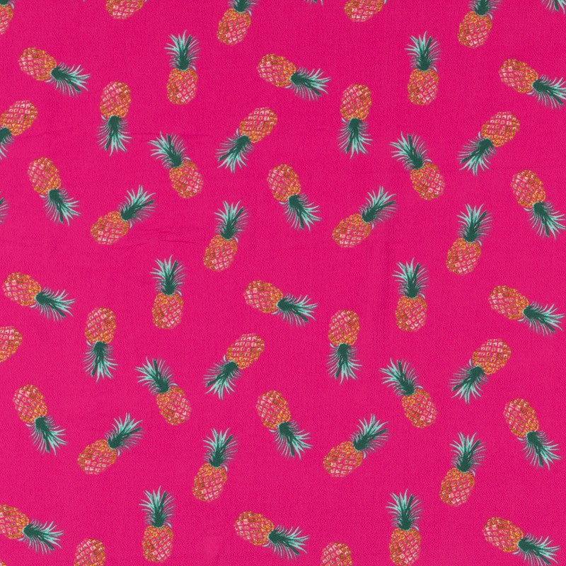 Krepp Marrocain Ananas Fuchsie - Ribes y Casals