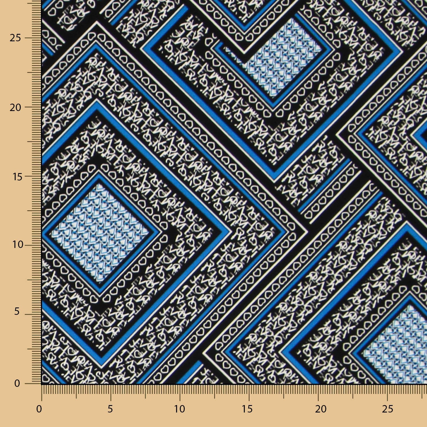 Krepp Mosaik Liebe Blau - Ribes y Casals