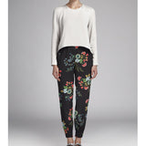 Orientalisches Blumenmuster Schwarzer Krepp - Ribes y Casals