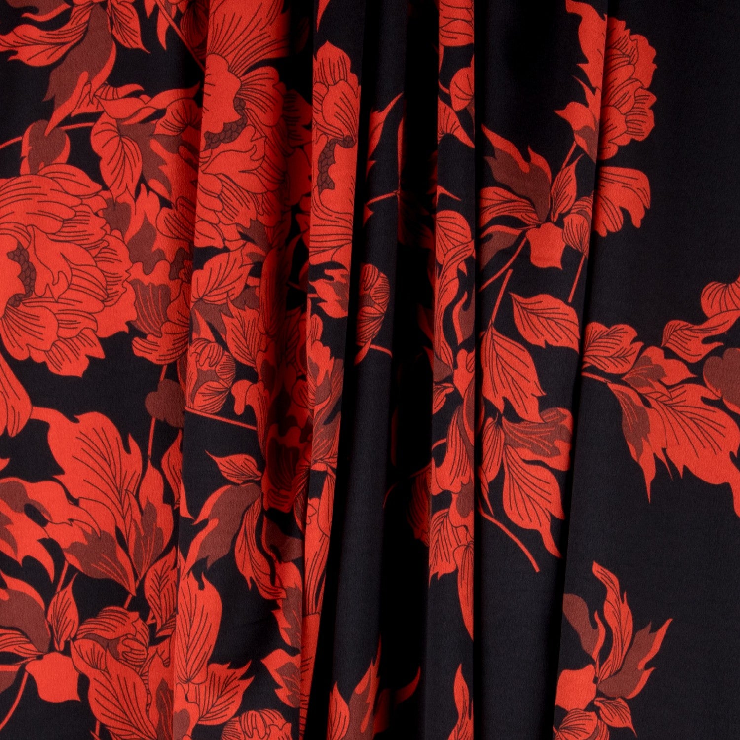 Asiatischer Satin-Krepp Schwarz - Ribes y Casals