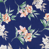 Krepp Satin Floral Blau - Ribes y Casals