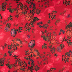 Krepp Satin Floral Rot - Ribes y Casals