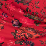 Krepp Satin Floral Rot - Ribes y Casals
