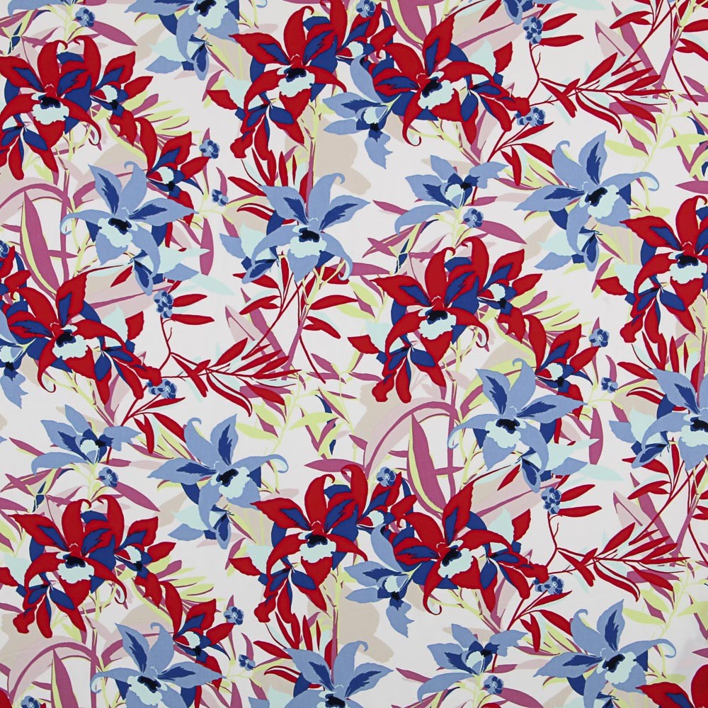 Krepp Tropische Blumen Multicolour - Ribes y Casals