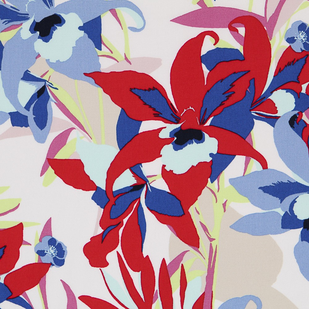 Krepp Tropische Blumen Multicolour - Ribes y Casals