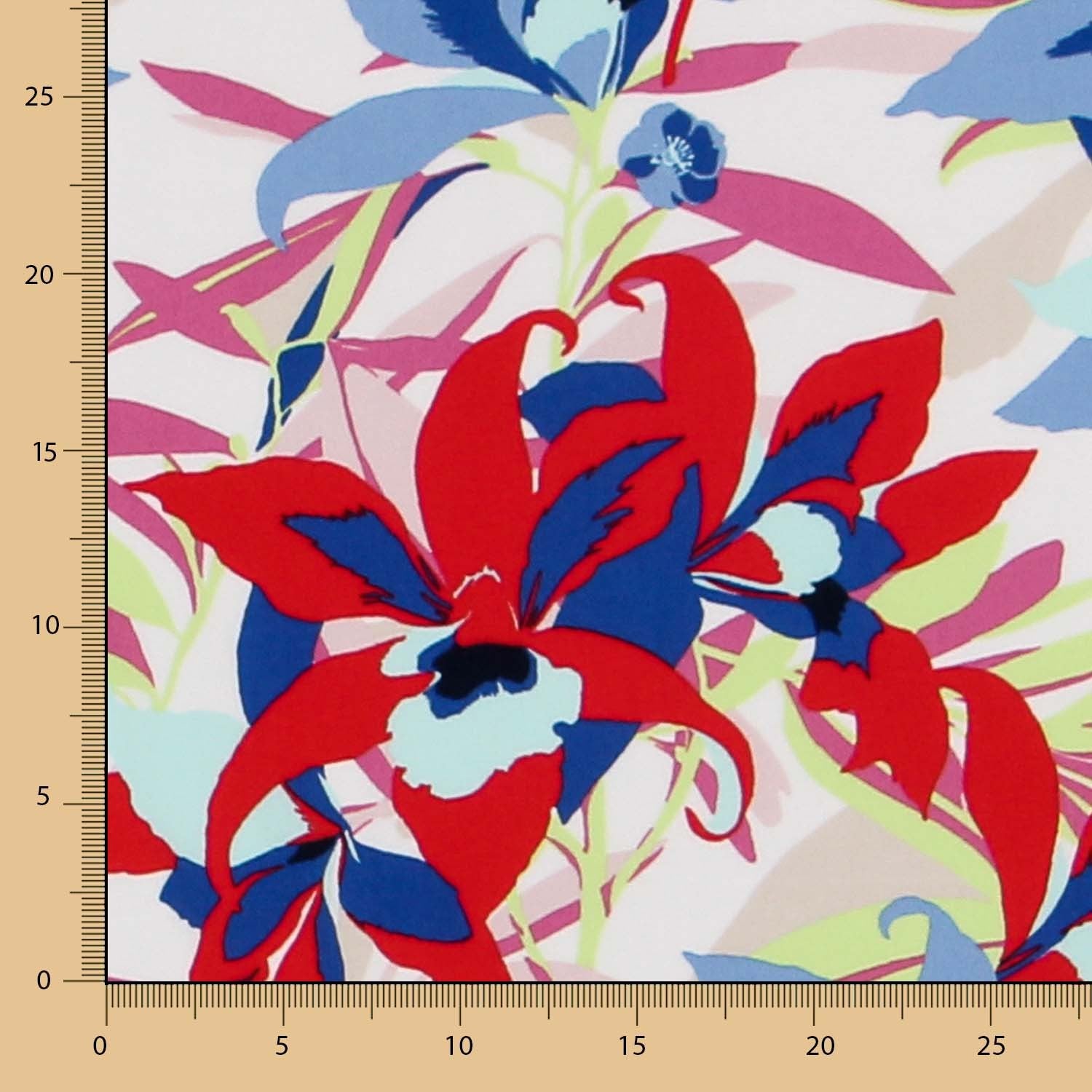 Krepp Tropische Blumen Multicolour - Ribes y Casals