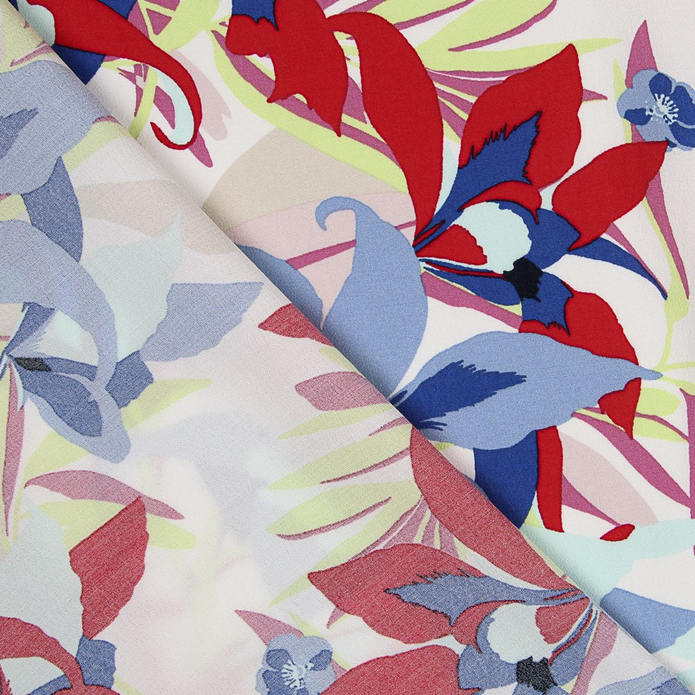 Krepp Tropische Blumen Multicolour - Ribes y Casals