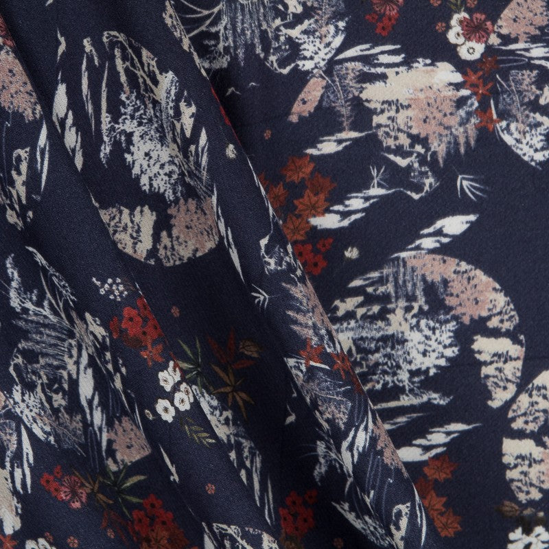 Bonzai Viskose-Krepp Blau - Ribes y Casals