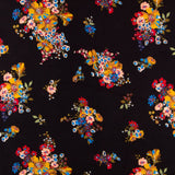 Krepp Viskose Bouquet Schwarz - Ribes y Casals