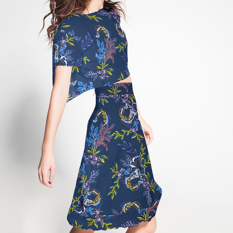 Krepp Viskose Floral Hostess - Ribes y Casals