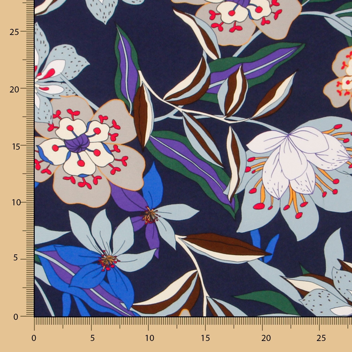 Krepp Viskose Floral Nacht - Ribes y Casals