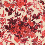 Krepp Viskose Floral Rot - Ribes y Casals