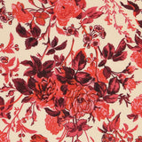 Krepp Viskose Floral Rot - Ribes y Casals