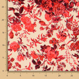 Krepp Viskose Floral Rot - Ribes y Casals