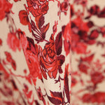 Krepp Viskose Floral Rot - Ribes y Casals