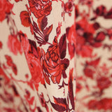 Krepp Viskose Floral Rot - Ribes y Casals