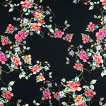 Krepp Viskose Schwarz Blumen - Ribes y Casals