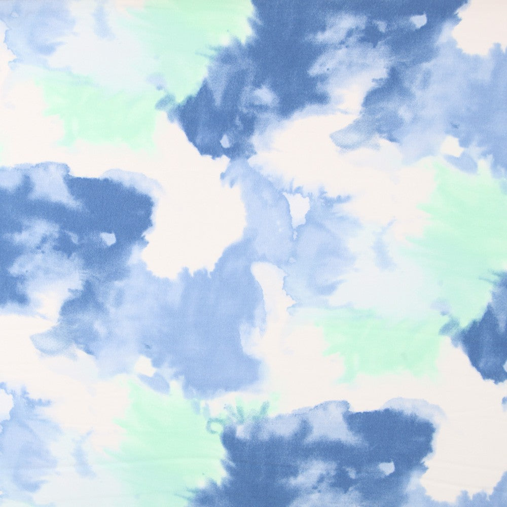Krepp Viskose Tie Dye Türkis - Ribes y Casals