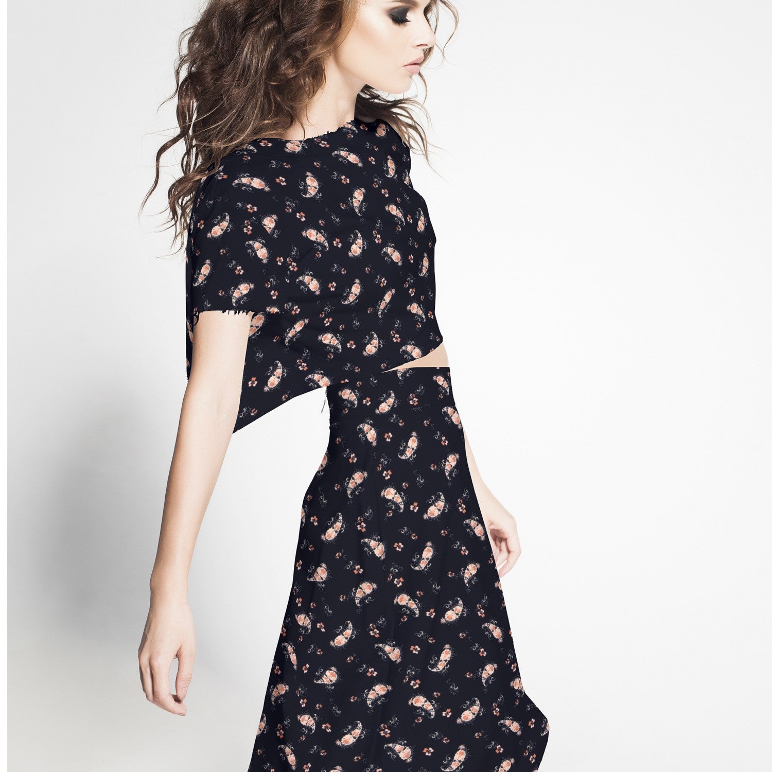 Crepe Winter Peasly Navy - Ribes y Casals