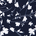 Florale Maxi aus Crêpe Mitternachtsblau - Ribes y Casals