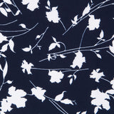 Florale Maxi aus Crêpe Mitternachtsblau - Ribes y Casals