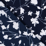 Florale Maxi aus Crêpe Mitternachtsblau - Ribes y Casals
