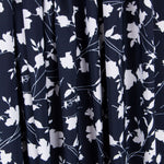 Florale Maxi aus Crêpe Mitternachtsblau - Ribes y Casals
