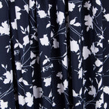 Florale Maxi aus Crêpe Mitternachtsblau - Ribes y Casals