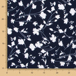 Florale Maxi aus Crêpe Mitternachtsblau - Ribes y Casals
