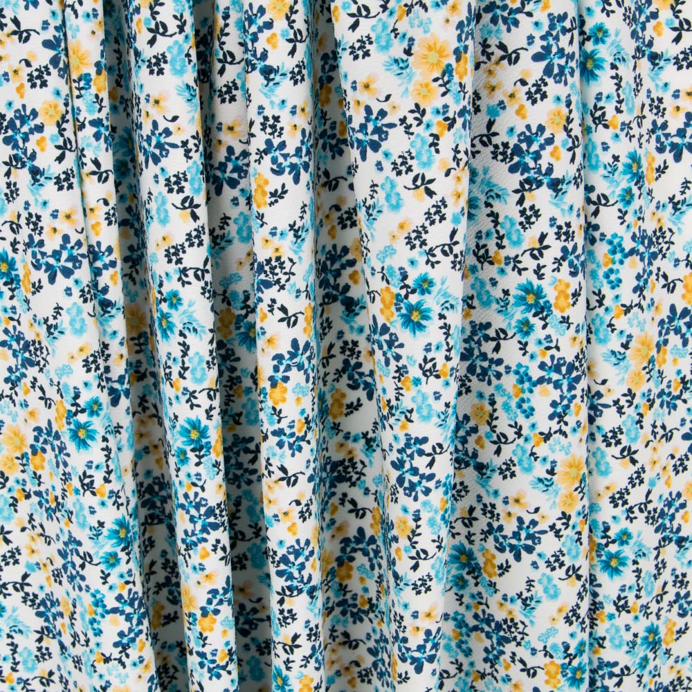 Blauer tropischer Blumenkrepp - Ribes y Casals