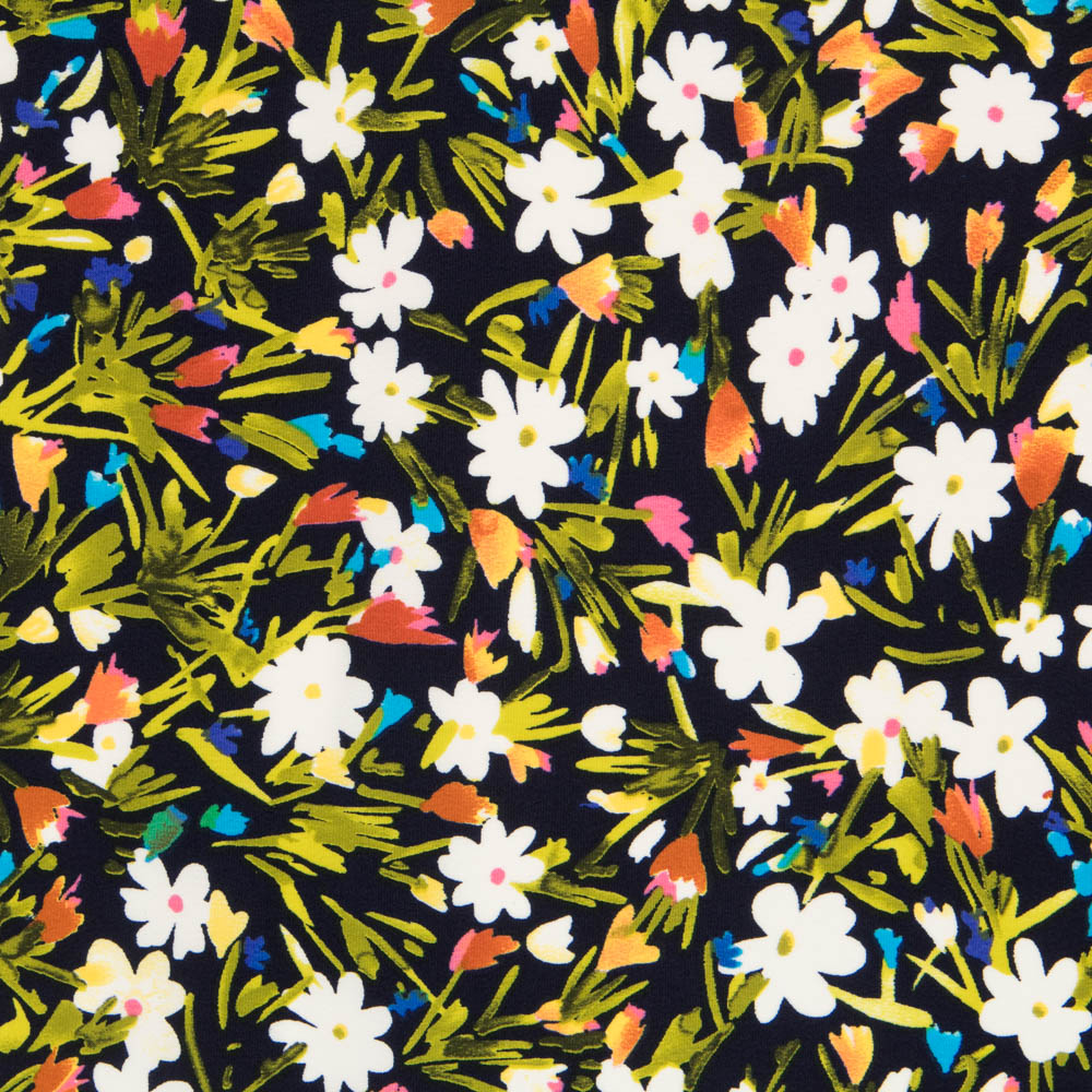 Wildblumenkrepp Marineblau - Ribes y Casals