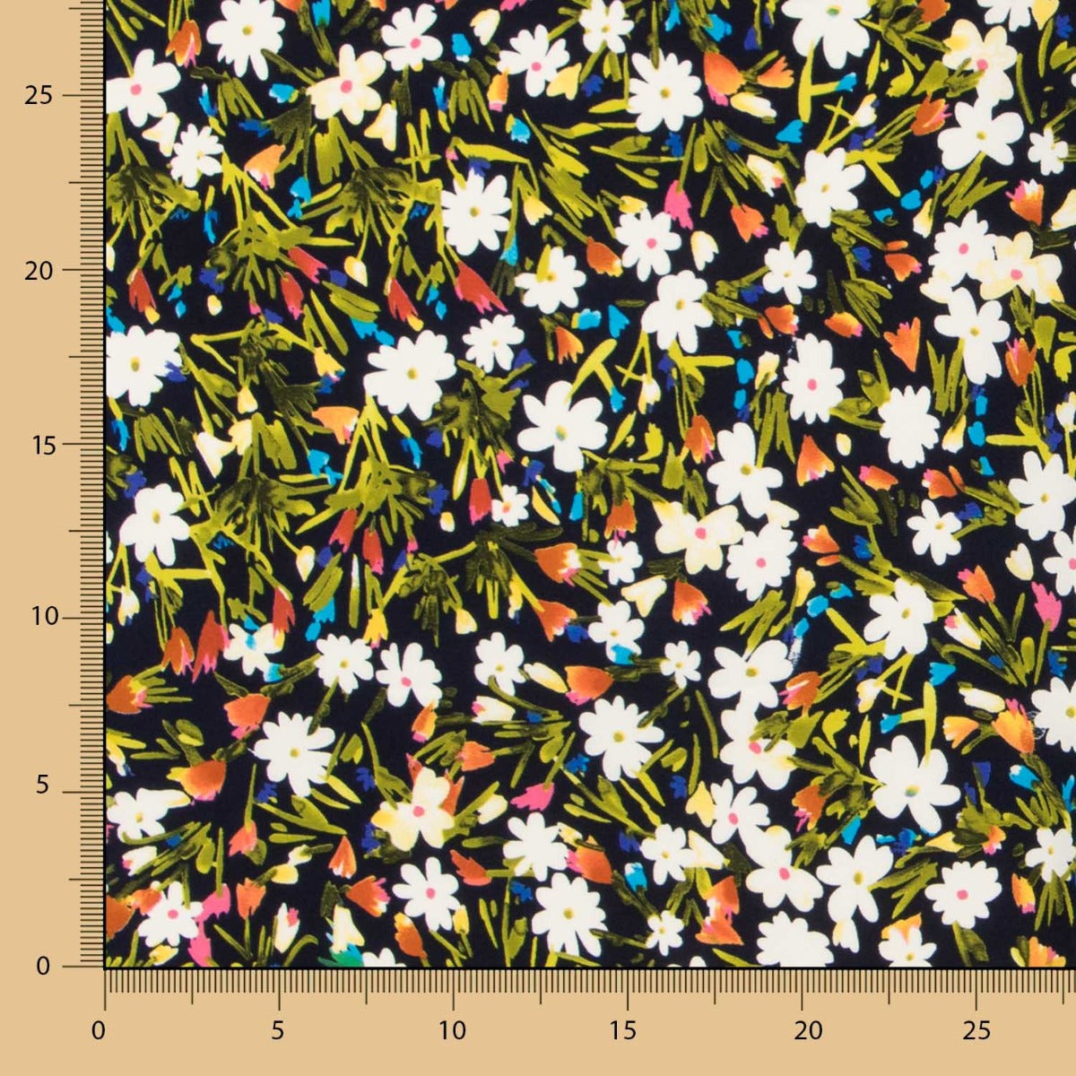 Wildblumenkrepp Marineblau - Ribes y Casals