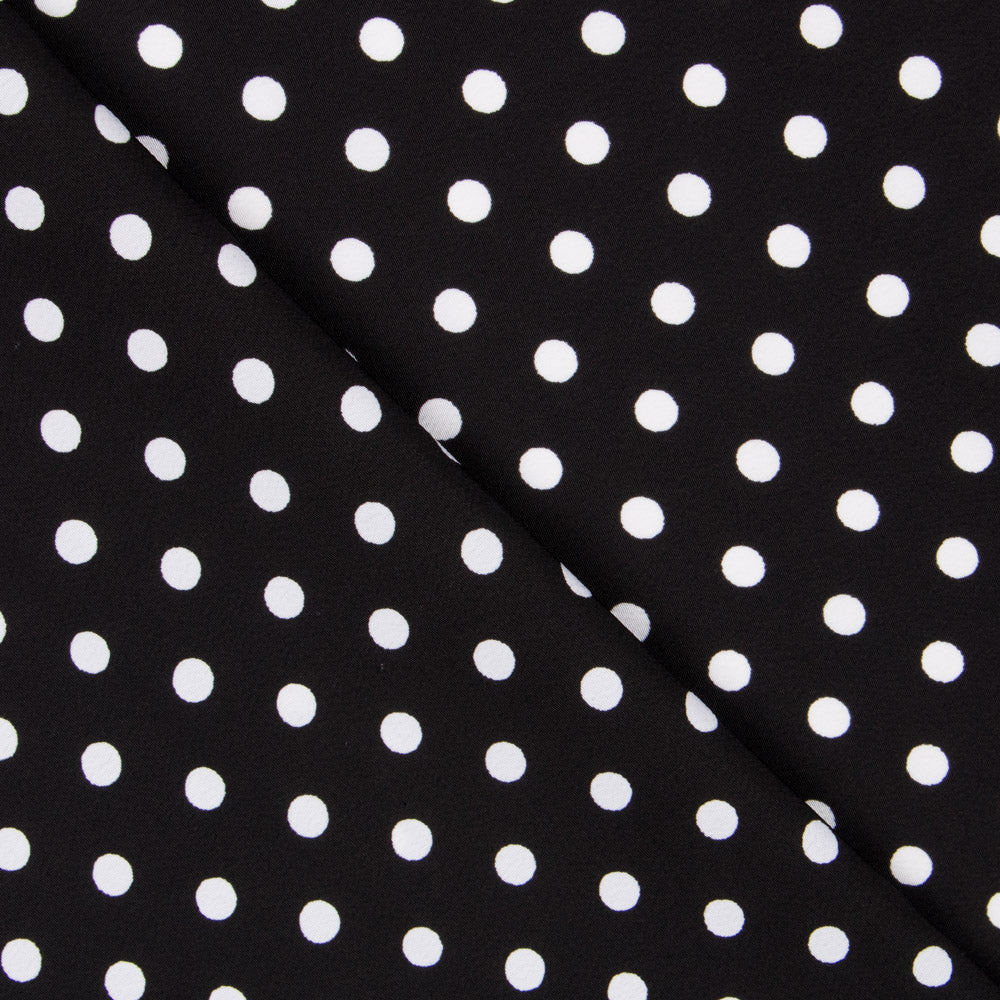 Crepe Polka Dots Weißer Hintergrund Schwarz - Ribes y Casals