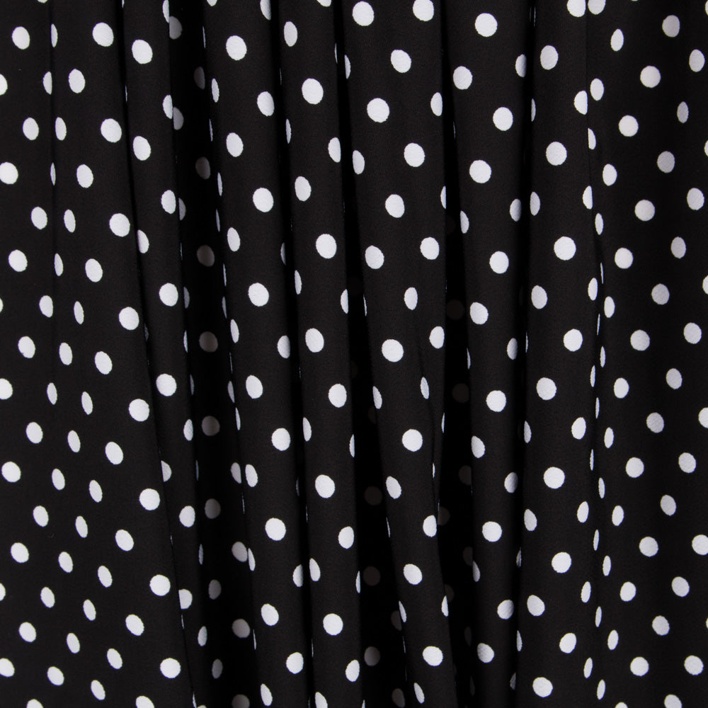 Crepe Polka Dots Weißer Hintergrund Schwarz - Ribes y Casals