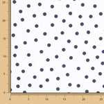 Krepp-Polka-Dots Navy 7mm - Ribes y Casals