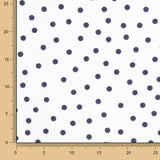 Krepp-Polka-Dots Navy 7mm - Ribes y Casals