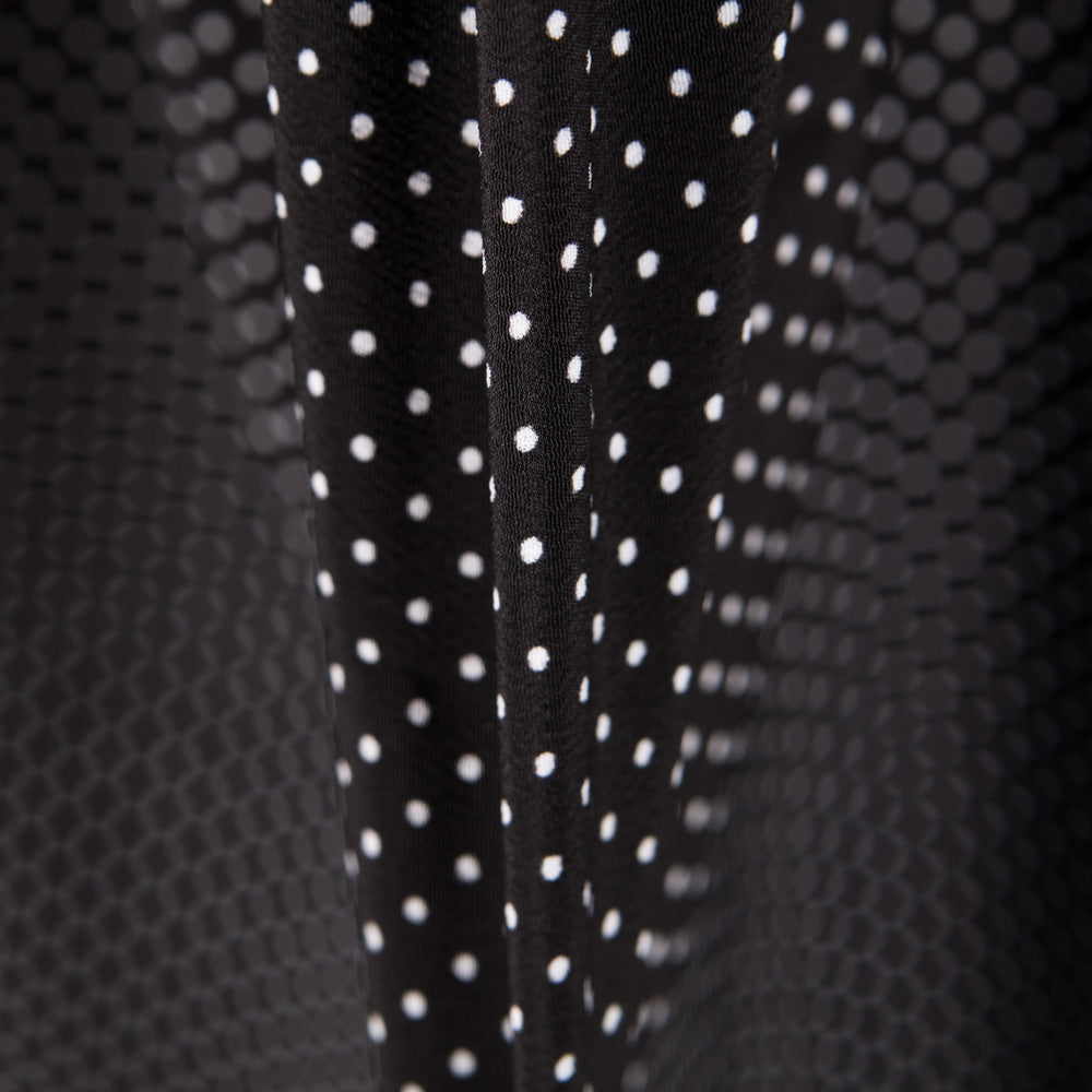 Schwarzer Mini-Polka-Dot-Krepp - Ribes y Casals