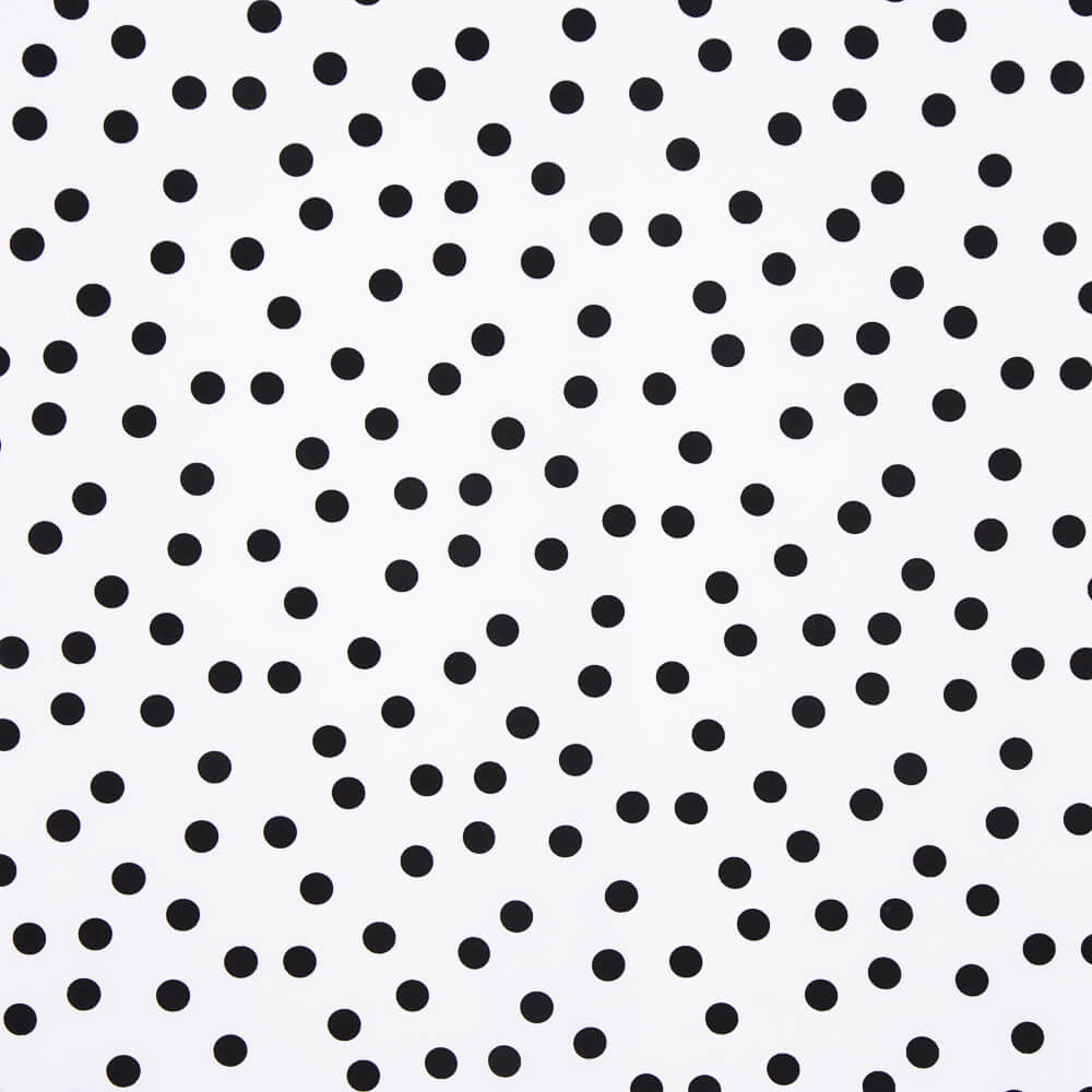 Krepp-Polka-Dots Schwarz 17mm Weiß - Ribes y Casals