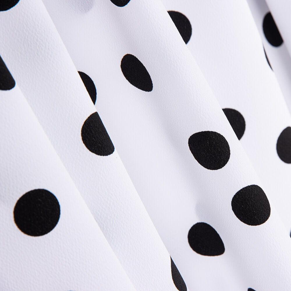 Krepp-Polka-Dots Schwarz 17mm Weiß - Ribes y Casals