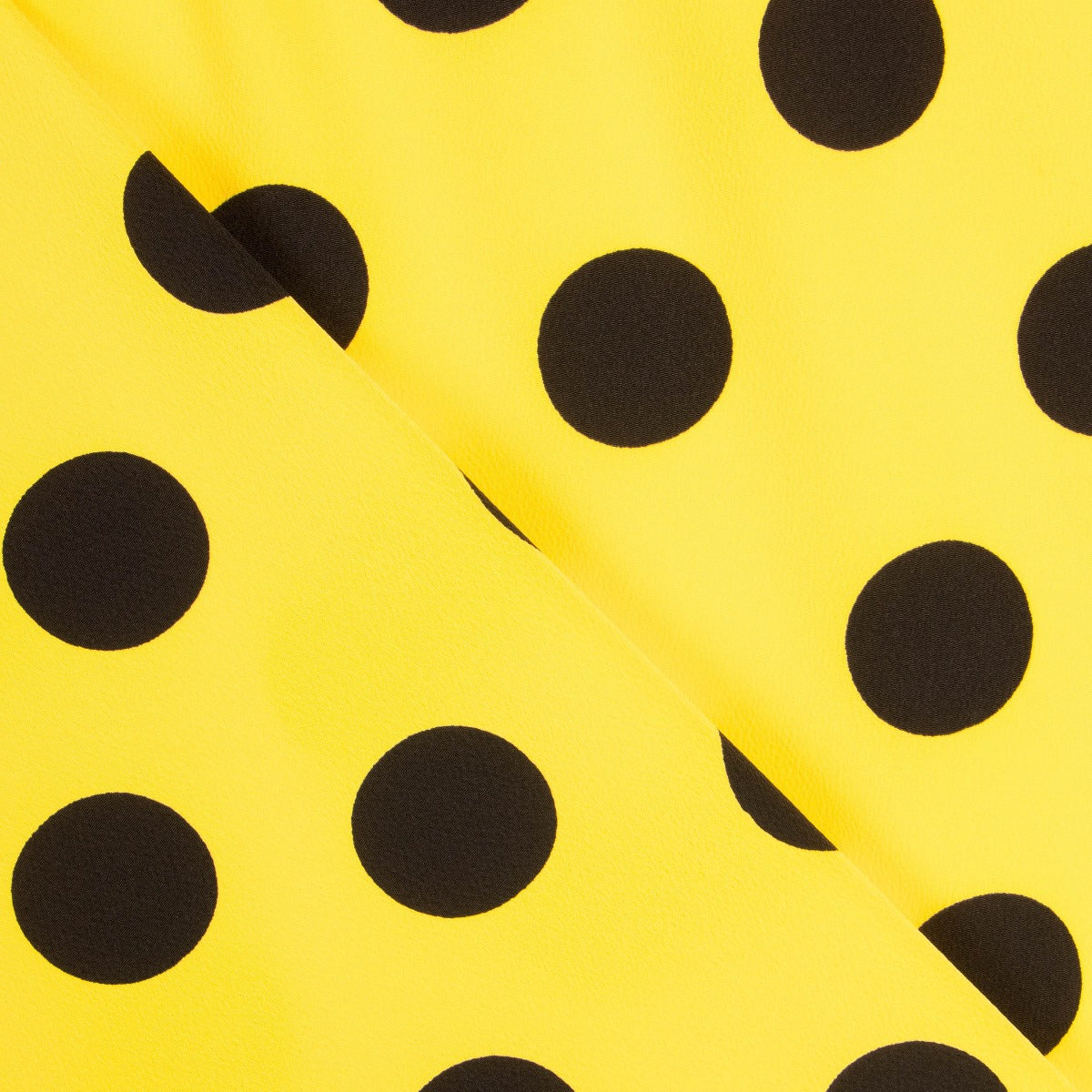Crepe Polka Dots Schwarz 33mm Gelb - Ribes y Casals