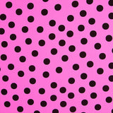 Crepe Polka Dots Schwarz 33mm Fuchsia - Ribes y Casals