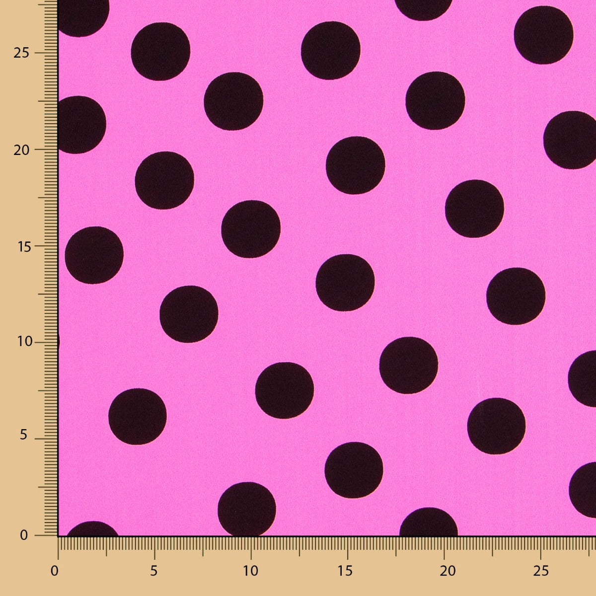 Crepe Polka Dots Schwarz 33mm Fuchsia - Ribes y Casals