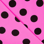 Crepe Polka Dots Schwarz 33mm Fuchsia - Ribes y Casals