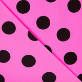 Crepe Polka Dots Schwarz 33mm Fuchsia - Ribes y Casals