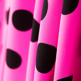 Crepe Polka Dots Schwarz 33mm Fuchsia - Ribes y Casals